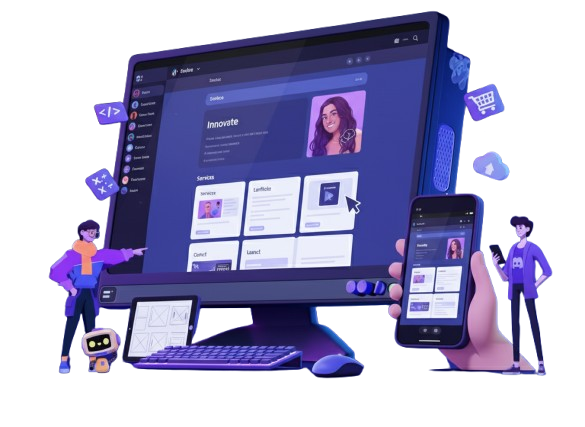 Computadora moderna mostrando sitio web profesional responsive - CodeZen desarrollo web